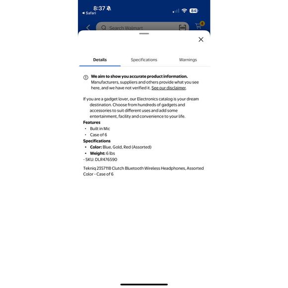 Tekniq Clutch Wireless Headphones - Picture 2 of 3